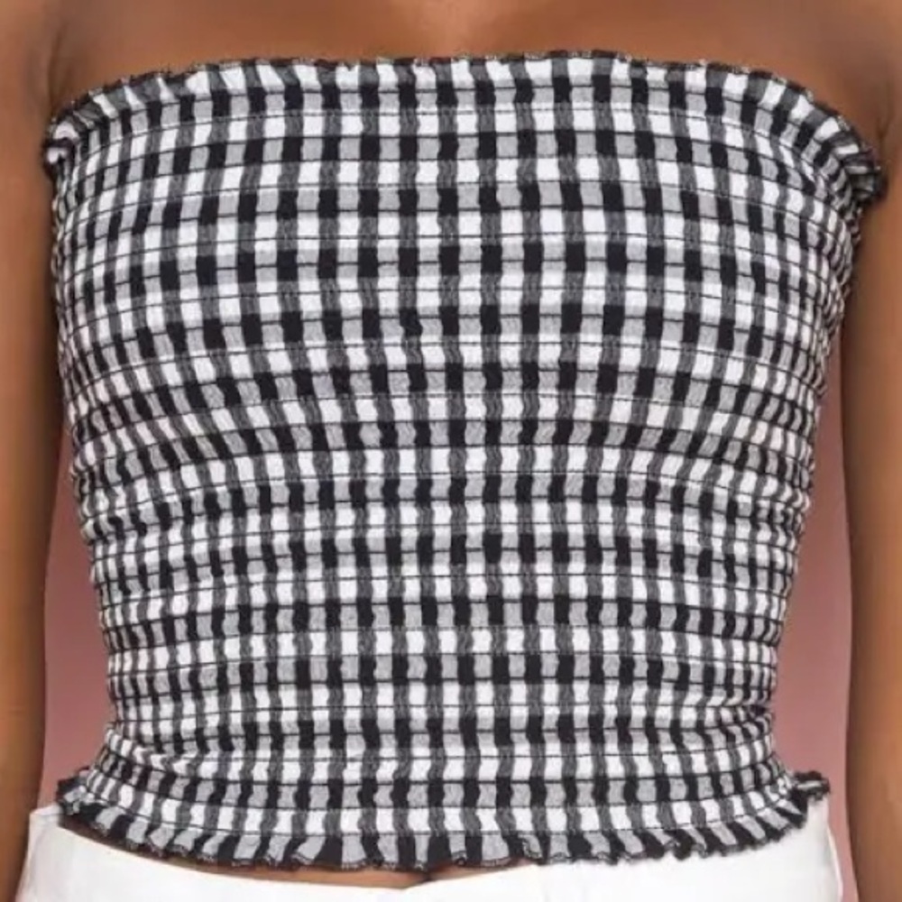 Brandy Melville / John Galt Black and White Gingham Tube top
